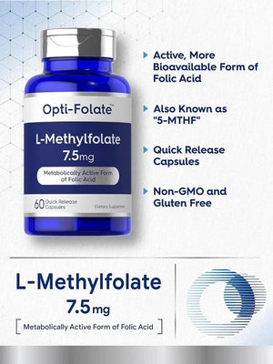 CARLYLE - Carlyle L Methylfolate 7.5Mg. 60 Capsulas - The Red Vitamin MX - Suplementos Alimenticios - {{ shop.shopifyCountryName }}