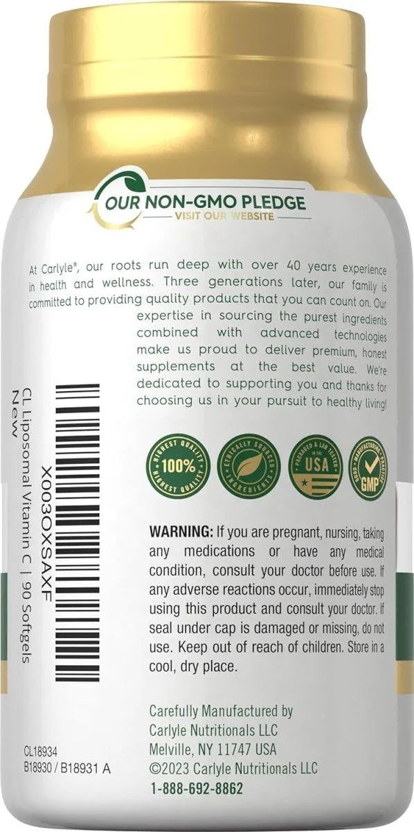 CARLYLE - Carlyle Liposomal Vitamin C 2200Mg. 90 Capsulas Blandas - The Red Vitamin MX - Suplementos Alimenticios - {{ shop.shopifyCountryName }}