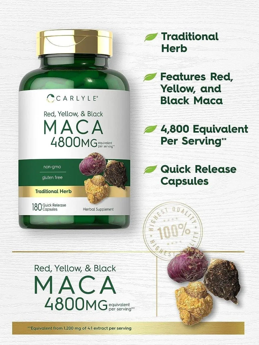 CARLYLE - Carlyle Maca Root 4800Mg. 180 Capsulas - The Red Vitamin MX - Suplementos Alimenticios - {{ shop.shopifyCountryName }}