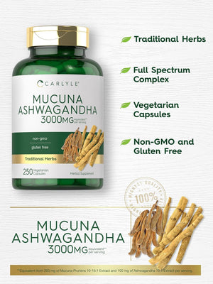 CARLYLE - Carlyle Mucuna with Ashwagandha 250 Capsulas - The Red Vitamin MX - Suplementos Alimenticios - {{ shop.shopifyCountryName }}