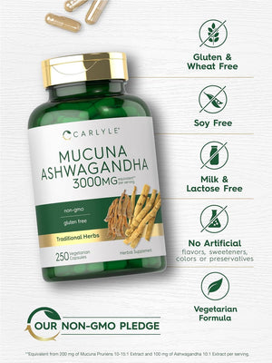 CARLYLE - Carlyle Mucuna with Ashwagandha 250 Capsulas - The Red Vitamin MX - Suplementos Alimenticios - {{ shop.shopifyCountryName }}