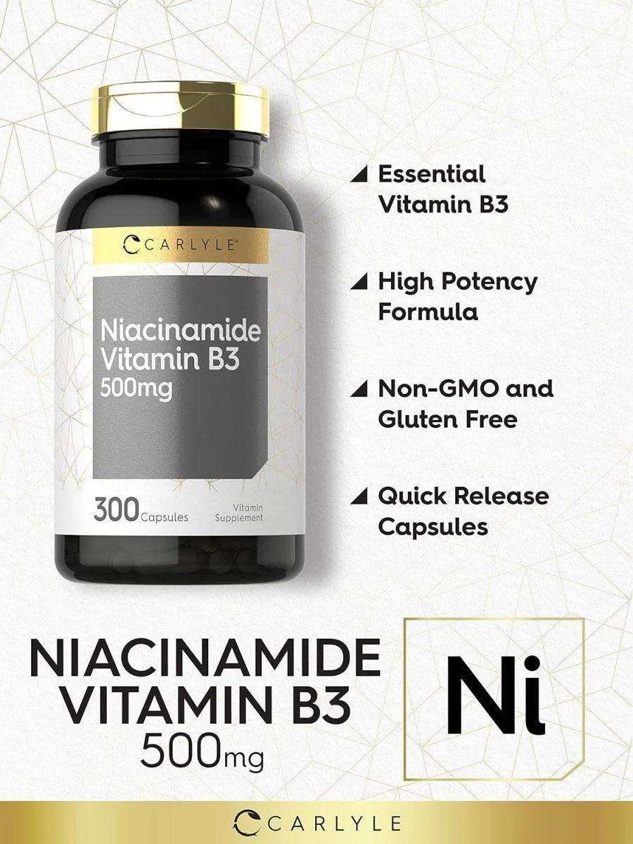 CARLYLE - Carlyle Niacinamide Vitamin B3 500Mg. 300 Capsulas - The Red Vitamin MX - Suplementos Alimenticios - {{ shop.shopifyCountryName }}