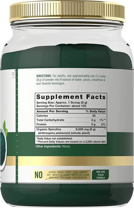 CARLYLE - Carlyle Organic Spirulina Powder 1000Gr. - The Red Vitamin MX - Suplementos Alimenticios - {{ shop.shopifyCountryName }}