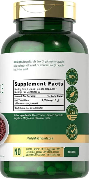 CARLYLE - Carlyle Red Yeast Rice 1800Mg. 250 Capsulas - The Red Vitamin MX - Suplementos Alimenticios - {{ shop.shopifyCountryName }}
