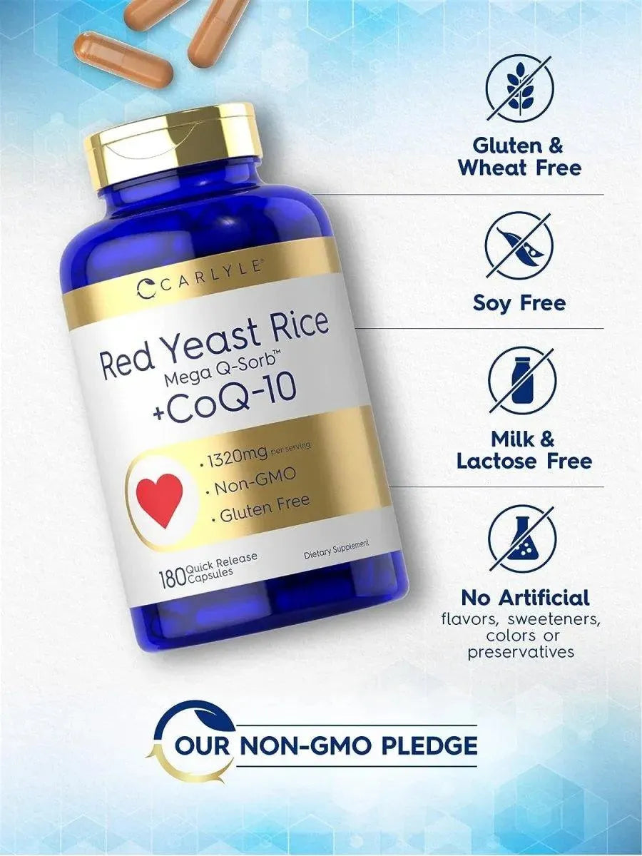 CARLYLE - Carlyle Red Yeast Rice with CoQ10 1320Mg. 180 Capsulas - The Red Vitamin MX - Suplementos Alimenticios - {{ shop.shopifyCountryName }}