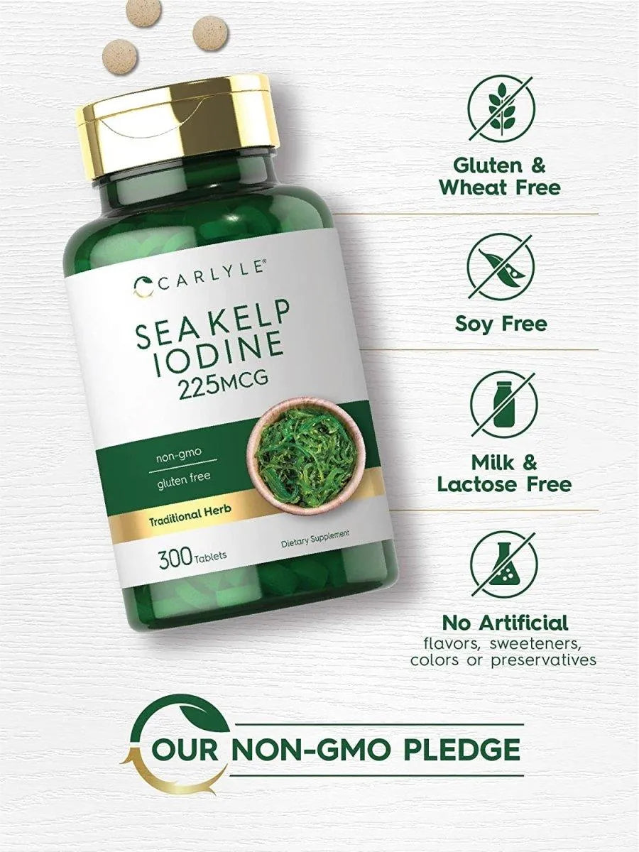 CARLYLE - Carlyle Sea Kelp Iodine 225Mcg. 300 tabletas - The Red Vitamin MX - Suplementos Alimenticios - {{ shop.shopifyCountryName }}