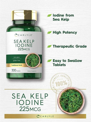 CARLYLE - Carlyle Sea Kelp Iodine 225Mcg. 300 tabletas - The Red Vitamin MX - Suplementos Alimenticios - {{ shop.shopifyCountryName }}