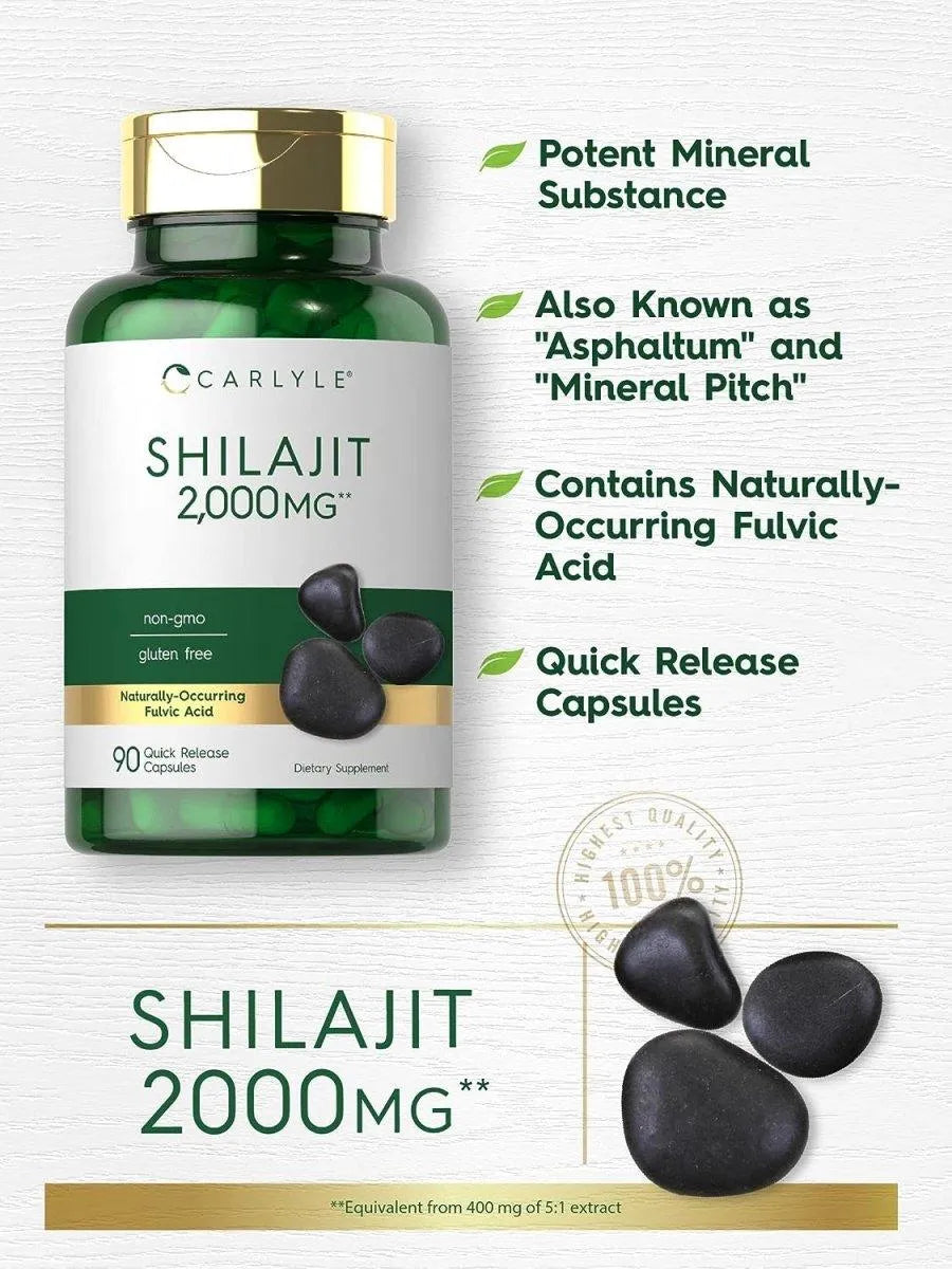 CARLYLE - Carlyle Shilajit 2000Mg. 90 Capsulas - The Red Vitamin MX - Suplementos Alimenticios - {{ shop.shopifyCountryName }}