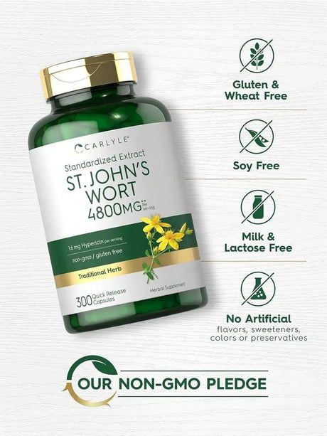 CARLYLE - Carlyle St John's Wort 4800Mg. 300 Capsulas - The Red Vitamin MX - Suplementos Alimenticios - {{ shop.shopifyCountryName }}
