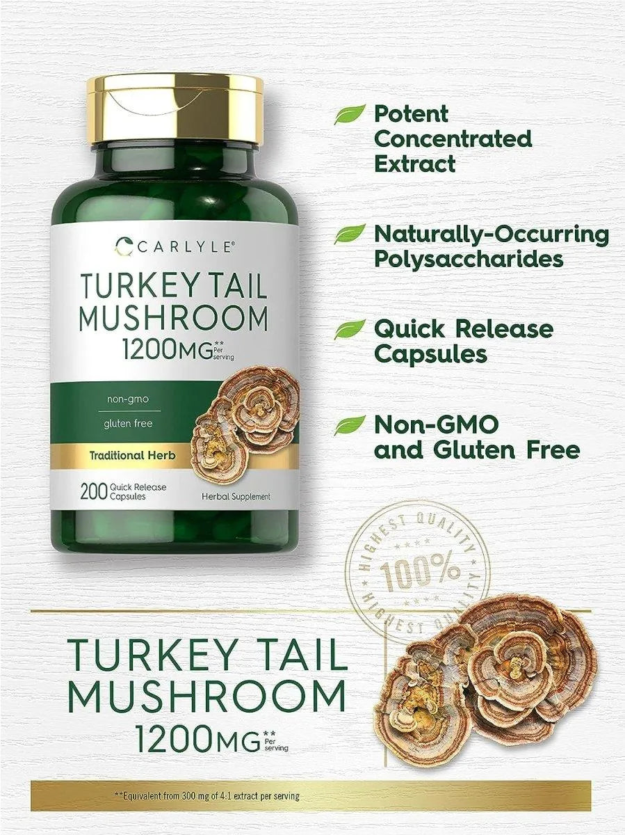 CARLYLE - Carlyle Turkey Tail Mushroom 1200Mg. 200 Capsulas - The Red Vitamin MX - Suplementos Alimenticios - {{ shop.shopifyCountryName }}