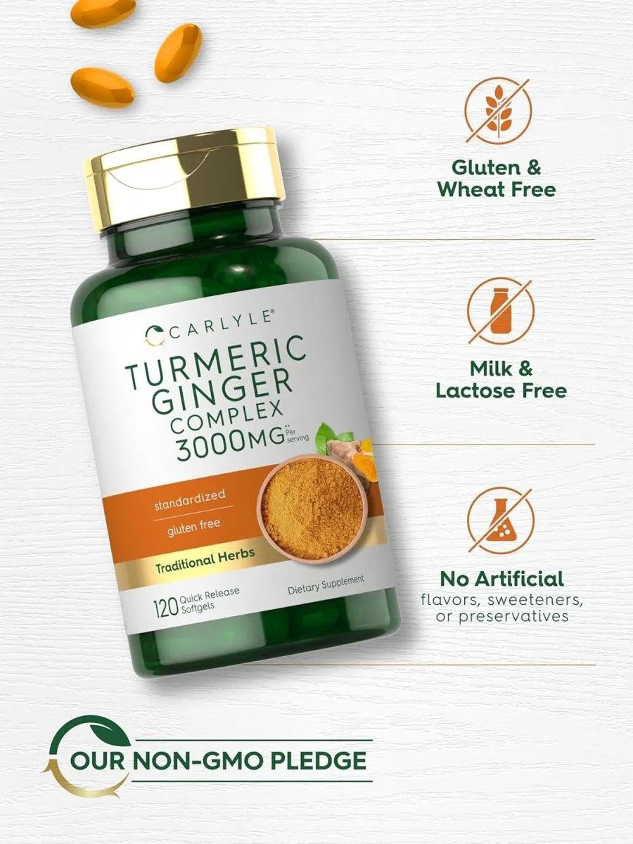 CARLYLE - Carlyle Turmeric and Ginger 3000Mg. 120 Capsulas Blandas - The Red Vitamin MX - Suplementos Alimenticios - {{ shop.shopifyCountryName }}