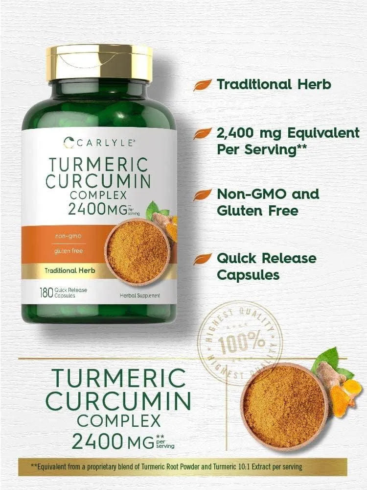 CARLYLE - Carlyle Turmeric Curcumin Supplement 2400Mg. 180 Capsulas - The Red Vitamin MX - Suplementos Alimenticios - {{ shop.shopifyCountryName }}