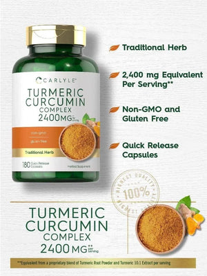 CARLYLE - Carlyle Turmeric Curcumin Supplement 2400Mg. 180 Capsulas - The Red Vitamin MX - Suplementos Alimenticios - {{ shop.shopifyCountryName }}