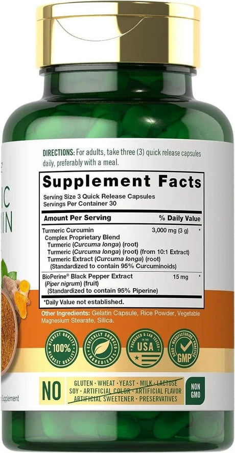 CARLYLE - Carlyle Turmeric Supplement 3000Mg. 90 Capsulas - The Red Vitamin MX - Suplementos Alimenticios - {{ shop.shopifyCountryName }}