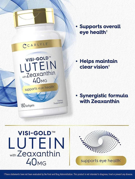 CARLYLE - Carlyle Visi-Gold Lutein and Zeaxanthin 40Mg. 180 Capsulas - The Red Vitamin MX - Suplementos Alimenticios - {{ shop.shopifyCountryName }}
