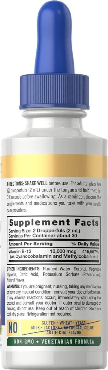 CARLYLE - Carlyle Vitamin B12 Sublingual 10,000mcg 2 Fl.Oz. - The Red Vitamin MX - Suplementos Alimenticios - {{ shop.shopifyCountryName }}