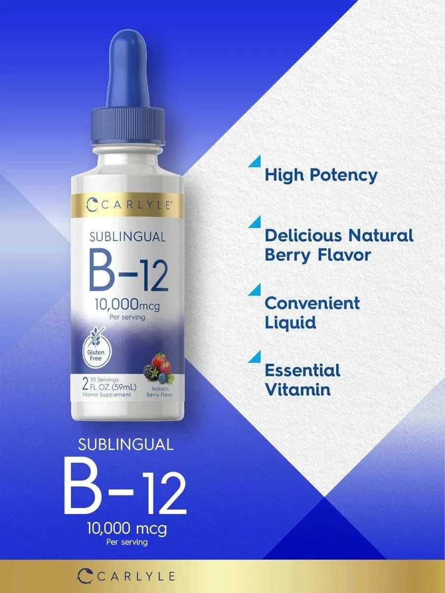 CARLYLE - Carlyle Vitamin B12 Sublingual 10,000mcg 2 Fl.Oz. - The Red Vitamin MX - Suplementos Alimenticios - {{ shop.shopifyCountryName }}