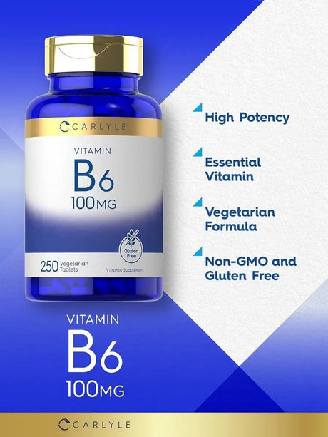 CARLYLE - Carlyle Vitamin B6 100Mg. 250 Tabletas - The Red Vitamin MX - Suplementos Alimenticios - {{ shop.shopifyCountryName }}