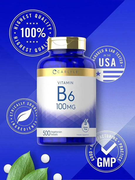 CARLYLE - Carlyle Vitamin B6 100Mg. 500 Tabletas - The Red Vitamin MX - Suplementos Alimenticios - {{ shop.shopifyCountryName }}
