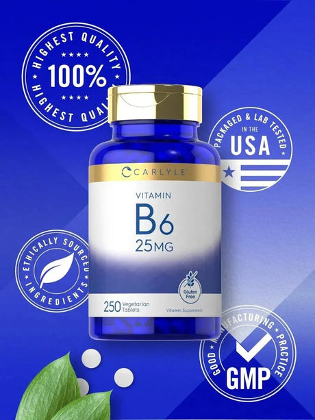 CARLYLE - Carlyle Vitamin B6 25Mg. 250 Tabletas - The Red Vitamin MX - Suplementos Alimenticios - {{ shop.shopifyCountryName }}
