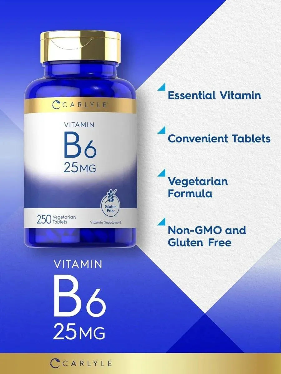 CARLYLE - Carlyle Vitamin B6 25Mg. 250 Tabletas - The Red Vitamin MX - Suplementos Alimenticios - {{ shop.shopifyCountryName }}