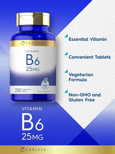 CARLYLE - Carlyle Vitamin B6 25Mg. 250 Tabletas - The Red Vitamin MX - Suplementos Alimenticios - {{ shop.shopifyCountryName }}