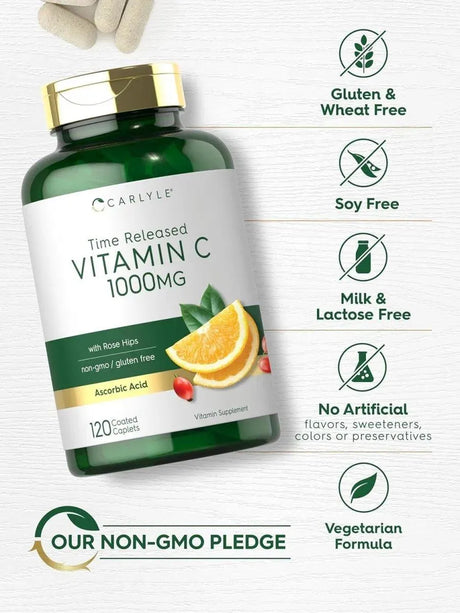 CARLYLE - Carlyle Vitamin C 1000Mg. Timed Release 120 Tabletas - The Red Vitamin MX - Suplementos Alimenticios - {{ shop.shopifyCountryName }}