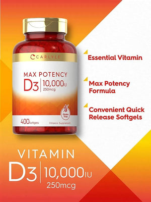 CARLYLE - Carlyle Vitamin D 10,000IU 400 Capsulas Blandas - The Red Vitamin MX - Suplementos Alimenticios - {{ shop.shopifyCountryName }}