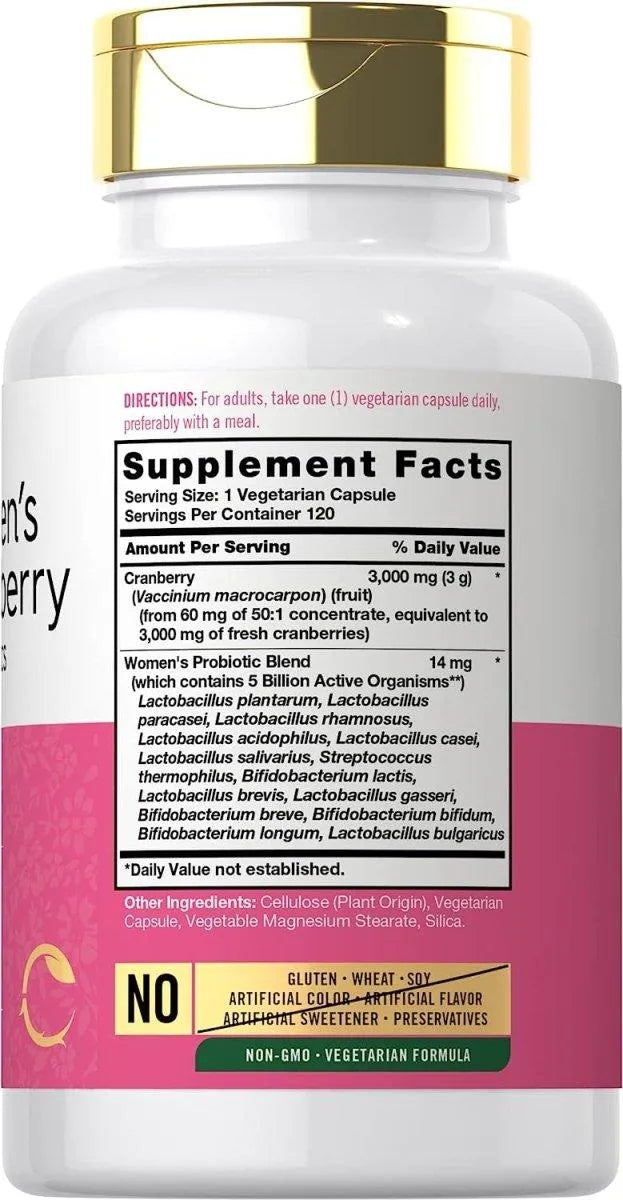 CARLYLE - Carlyle Women's Cranberry Plus Probiotics 120 Capsulas - The Red Vitamin MX - Suplementos Alimenticios - {{ shop.shopifyCountryName }}