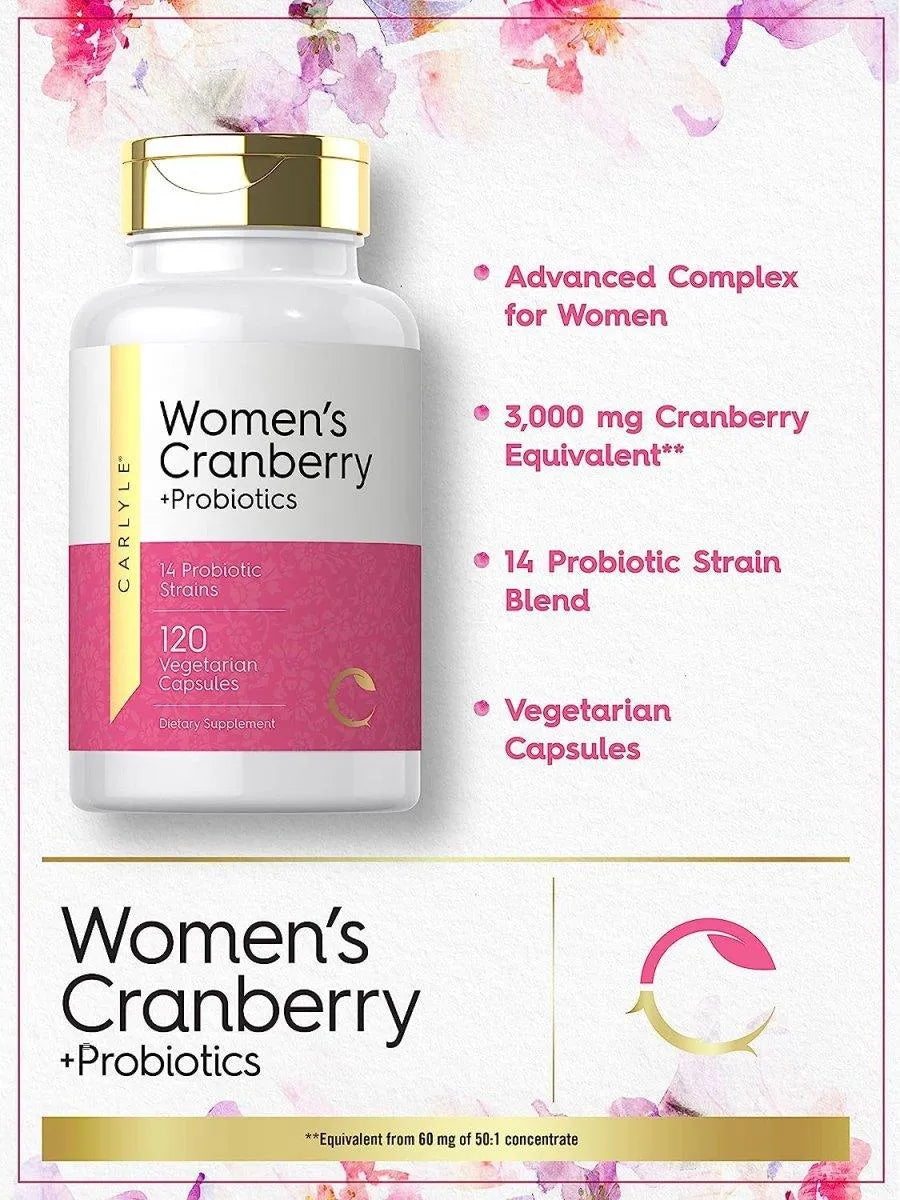 CARLYLE - Carlyle Women's Cranberry Plus Probiotics 120 Capsulas - The Red Vitamin MX - Suplementos Alimenticios - {{ shop.shopifyCountryName }}