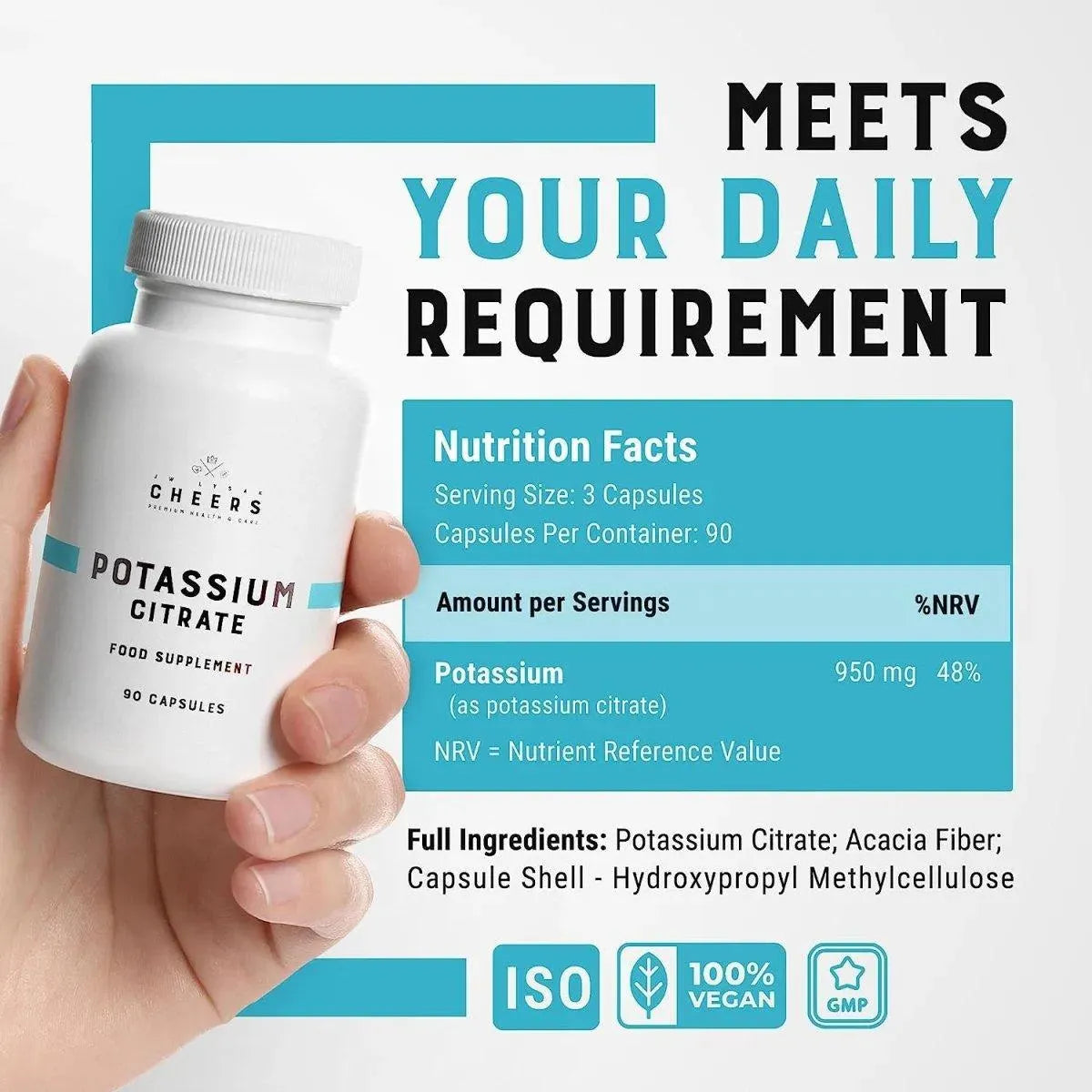 CHEERS - Cheers Potassium Citrate 316Mg. 90 Capsulas - The Red Vitamin MX - Suplementos Alimenticios - {{ shop.shopifyCountryName }}