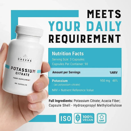 CHEERS - Cheers Potassium Citrate 316Mg. 90 Capsulas - The Red Vitamin MX - Suplementos Alimenticios - {{ shop.shopifyCountryName }}