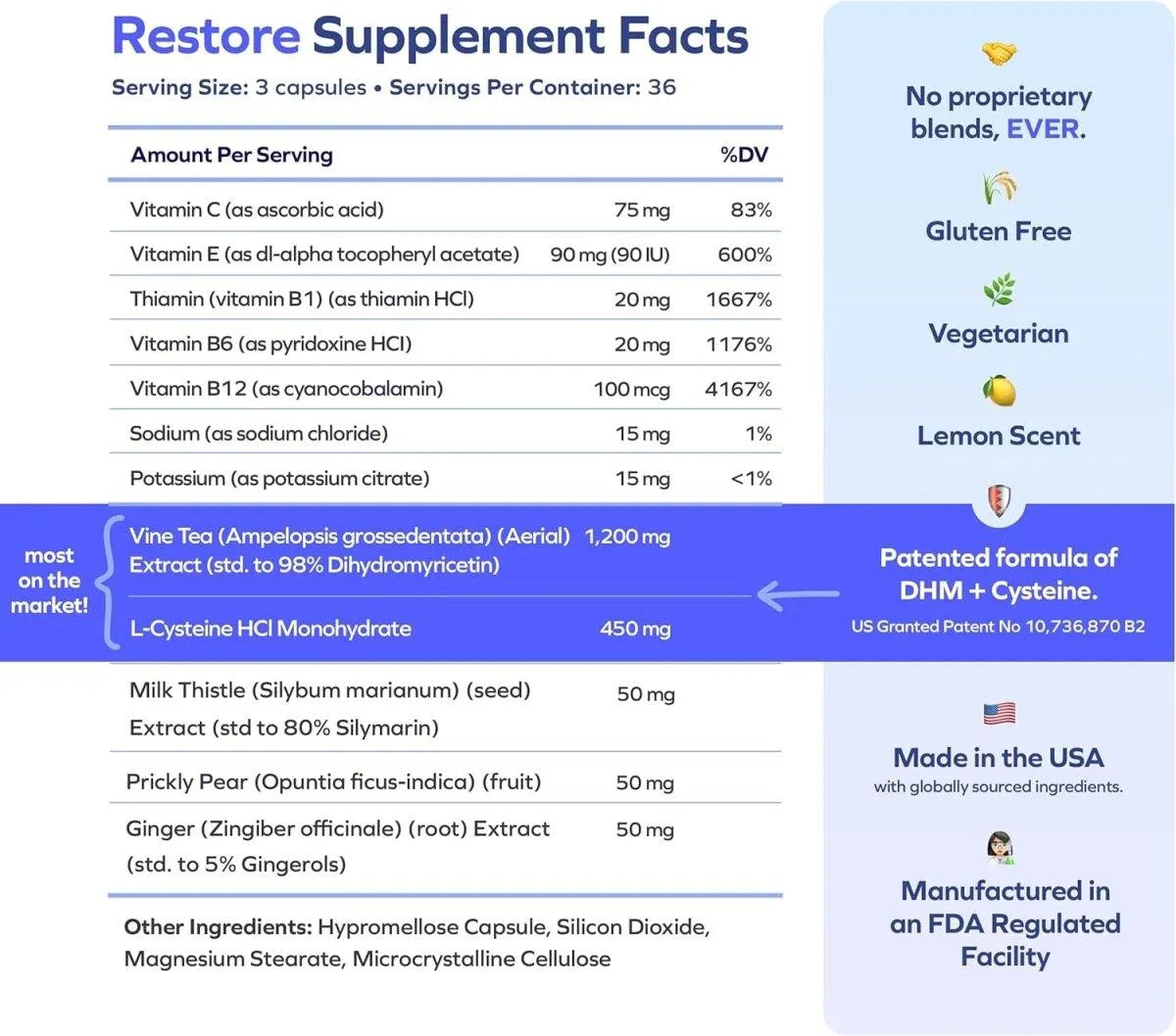 CHEERS - Cheers Restore Supplement with DHM + L-Cysteine 36 Capsulas 3 Pack - The Red Vitamin MX - Suplementos Alimenticios - {{ shop.shopifyCountryName }}