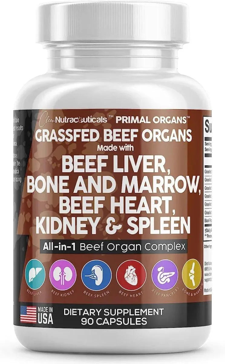 CLEAN NUTRACEUTICALS - Clean Nutraceuticals Grass Fed Beef Liver 3000Mg. All in One Beef Complex 90 Capsulas - The Red Vitamin MX - Suplementos Alimenticios - {{ shop.shopifyCountryName }}