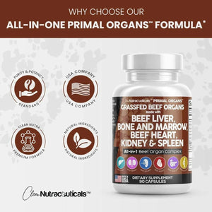 CLEAN NUTRACEUTICALS - Clean Nutraceuticals Grass Fed Beef Liver 3000Mg. All in One Beef Complex 90 Capsulas - The Red Vitamin MX - Suplementos Alimenticios - {{ shop.shopifyCountryName }}