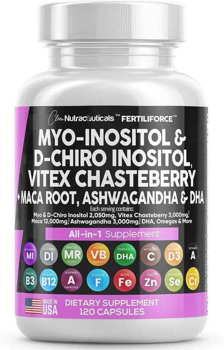 CLEAN NUTRACEUTICALS - Clean Nutraceuticals Myo-Inositol & D-Chiro Inositol 120 Capsulas - The Red Vitamin MX - Suplementos Alimenticios - {{ shop.shopifyCountryName }}