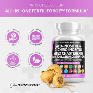 CLEAN NUTRACEUTICALS - Clean Nutraceuticals Myo-Inositol & D-Chiro Inositol 120 Capsulas - The Red Vitamin MX - Suplementos Alimenticios - {{ shop.shopifyCountryName }}