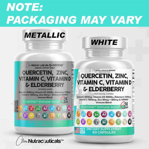 CLEAN NUTRACEUTICALS - Clean Nutraceuticals Quercetin 1000Mg. Zinc 50Mg. Vitamin C 1000Mg. Vitamin D 5000 IU Bromelain Elderberry 60 Capsulas - The Red Vitamin MX - - {{ shop.shopifyCountryName }}