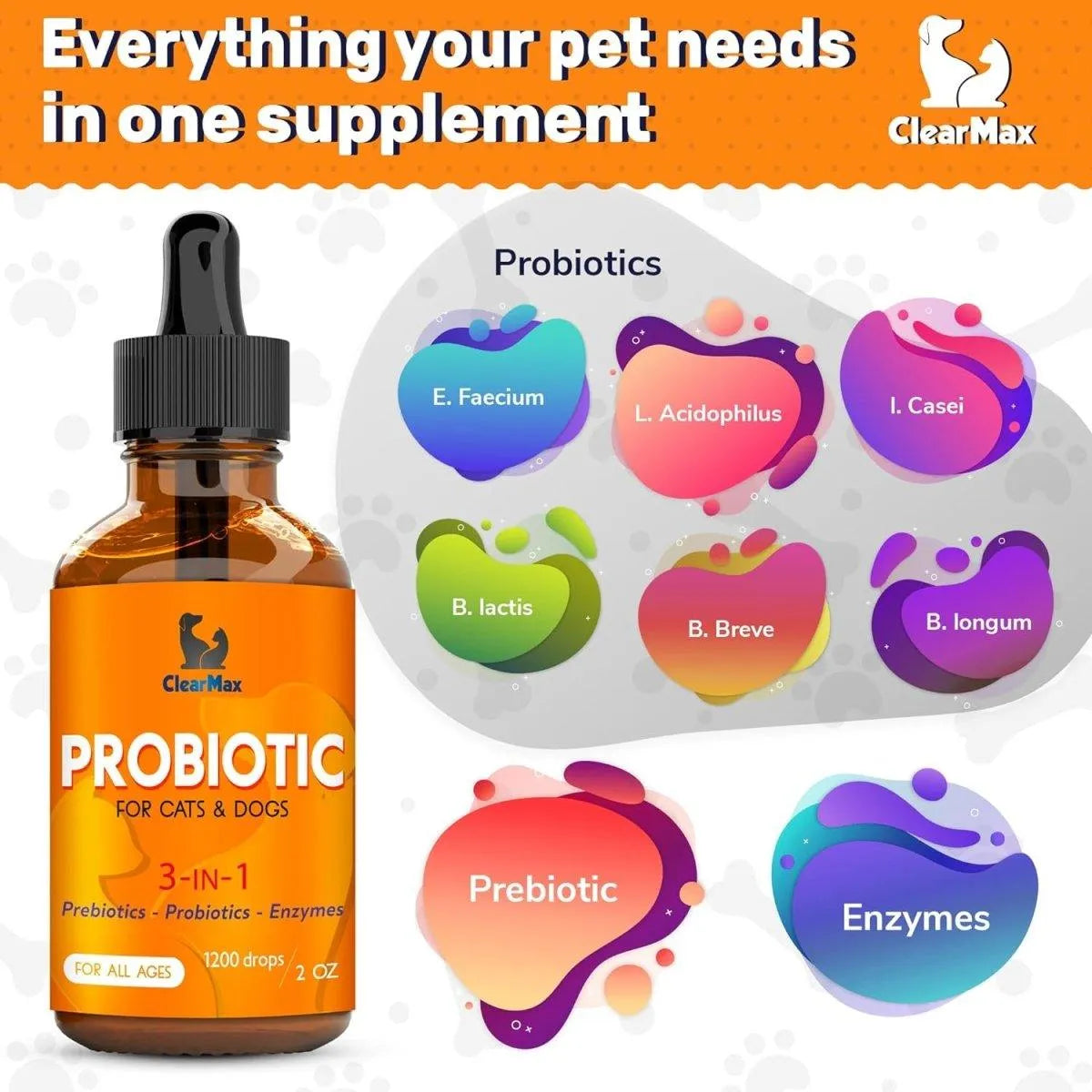 CLEAR MAX - Clear Max Probiotics for Dogs 2 Fl.Oz. - The Red Vitamin MX - Probióticos Para Perros - {{ shop.shopifyCountryName }}