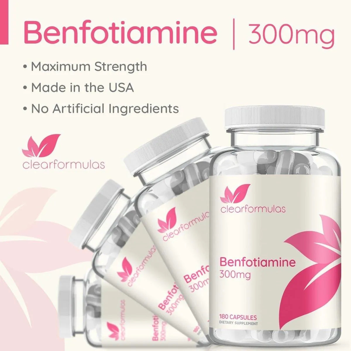 CLEARFORMULAS - ClearFormulas Benfotiamine 300Mg. 180 Capsulas - The Red Vitamin MX - Suplementos Alimenticios - {{ shop.shopifyCountryName }}