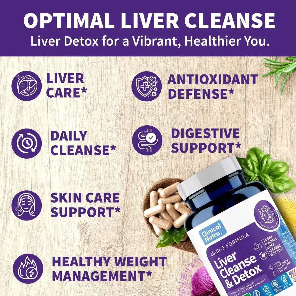 CLINICAL NUTRA - Clinical Nutra 28-in-1 Liver Cleanse with Milk Thistle, Artichoke & Apple Cider Vinegar 60 Capsulas - The Red Vitamin MX - Suplementos Alimenticios - {{ shop.shopifyCountryName }}