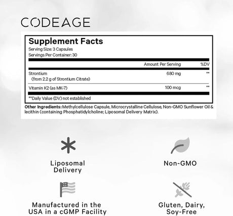 CODEAGE - Codeage Liposomal Strontium 90 Capsulas - The Red Vitamin MX - Suplementos Alimenticios - {{ shop.shopifyCountryName }}