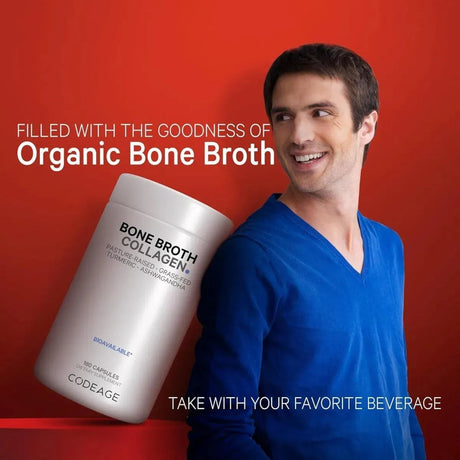 CODEAGE - Codeage Organic Bone Broth Collagen Peptides 180 Capsulas - The Red Vitamin MX - Suplementos Alimenticios - {{ shop.shopifyCountryName }}