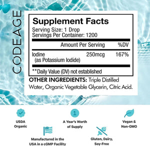 CODEAGE - Codeage USDA Organic Iodine Drops 59Ml. - The Red Vitamin MX - Suplementos Alimenticios - {{ shop.shopifyCountryName }}