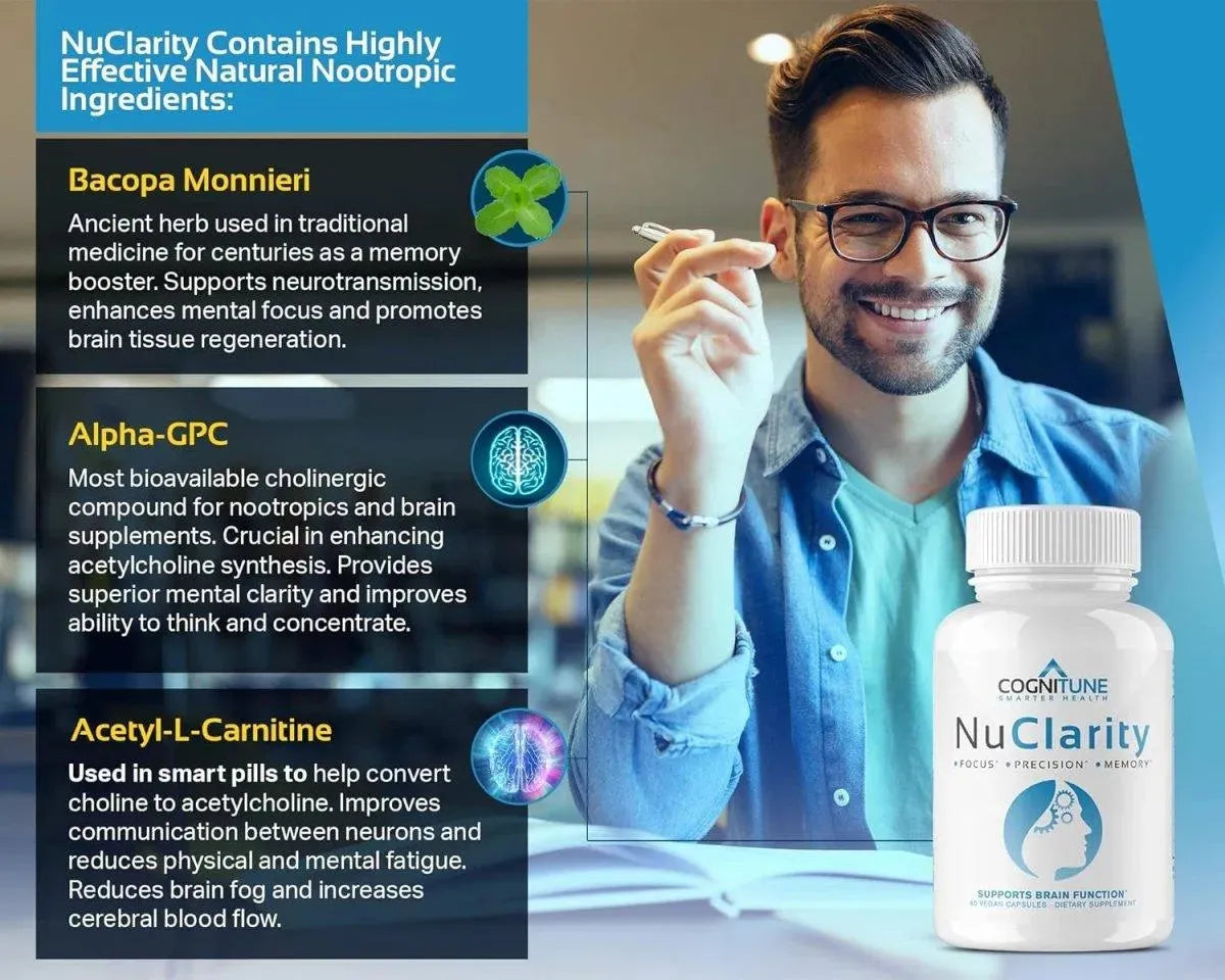 COGNITUNE - CogniTune NuClarity Premium Nootropic Brain Supplement 60 Capsulas - The Red Vitamin MX - Suplementos Alimenticios - {{ shop.shopifyCountryName }}