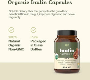 COMPLETE NATURAL PRODUCTS - Complete Natural Products Organic Inulin 520Gr. 100 Capsulas - The Red Vitamin MX - Suplementos Alimenticios - {{ shop.shopifyCountryName }}