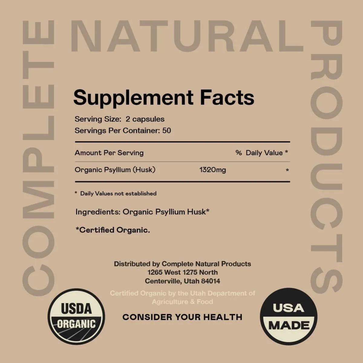 COMPLETE NATURAL PRODUCTS - Complete Natural Products Psyllium Husk Powder 660Mg. 100 Capsulas - The Red Vitamin MX - Suplementos Alimenticios - {{ shop.shopifyCountryName }}