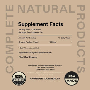 COMPLETE NATURAL PRODUCTS - Complete Natural Products Psyllium Husk Powder 660Mg. 100 Capsulas - The Red Vitamin MX - Suplementos Alimenticios - {{ shop.shopifyCountryName }}