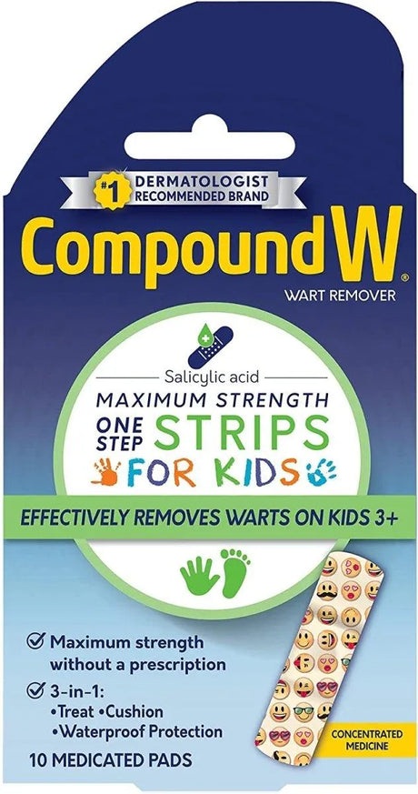 COMPOUND W - Compound W One Step Wart Remover Strips For Kids 10 Almohadillas - The Red Vitamin MX - Removedor De Verrugas - {{ shop.shopifyCountryName }}