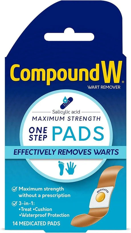 COMPOUND W - Compound W Wart Remover Maximum Strength One Step Pads 14 Almohadillas - The Red Vitamin MX - Removedor De Verrugas - {{ shop.shopifyCountryName }}